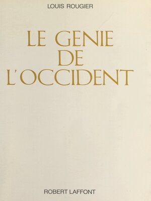 cover image of Le génie de l'occident